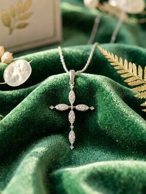 Prazana 0.35cttw Diamond Cross Necklace NEW